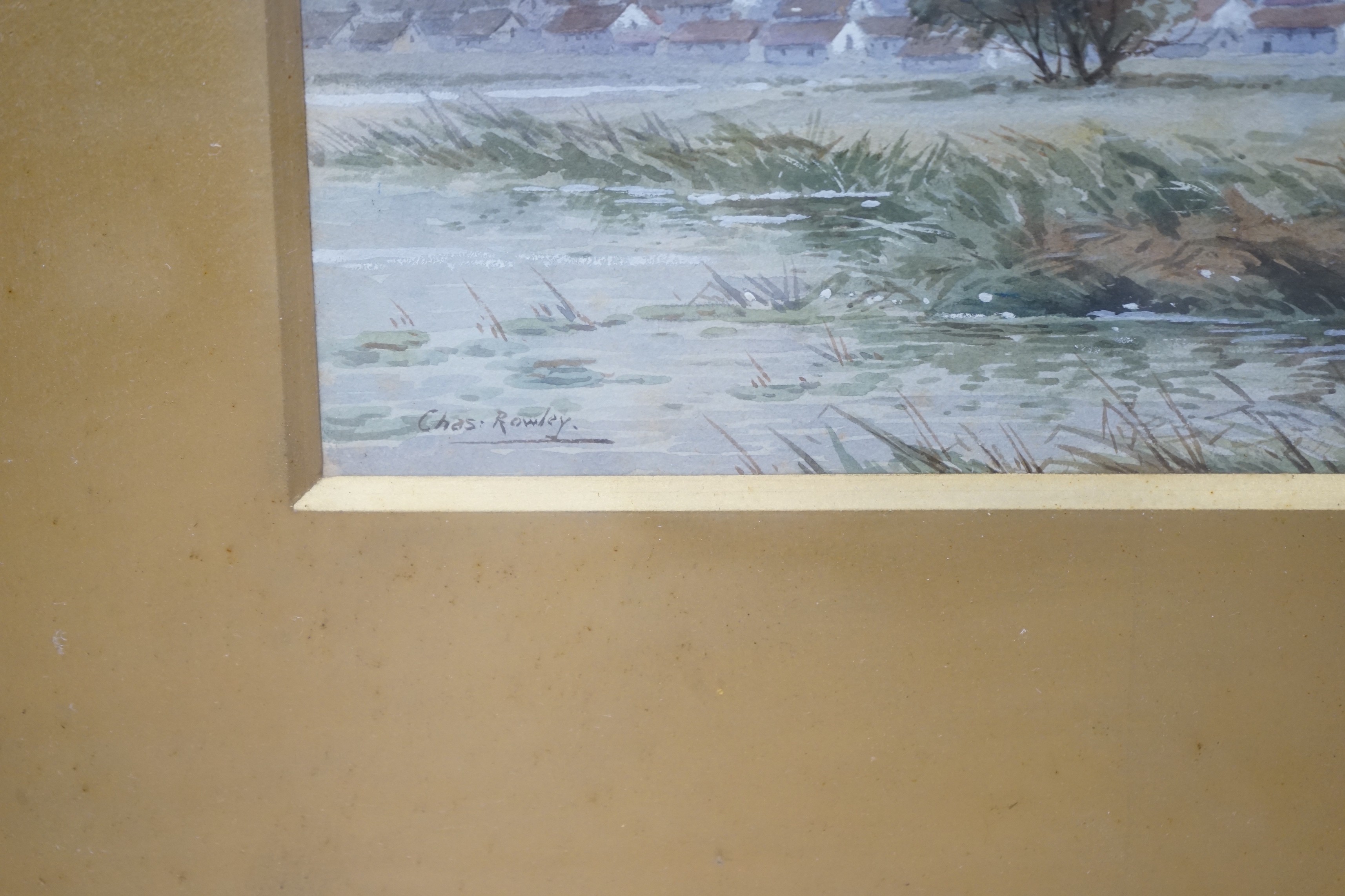 Charles Rowley (1839-1933), watercolour and bodycolour, View of Windsor Castle, signed, 18 x 32cm